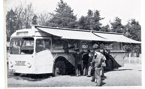 Former A.E.C. bus serves tea and coffee 1950-60's